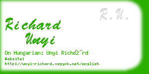 richard unyi business card